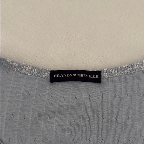 Brandy Melville Light Blue Floral Button-Up Blouse - Picture 2 of 4